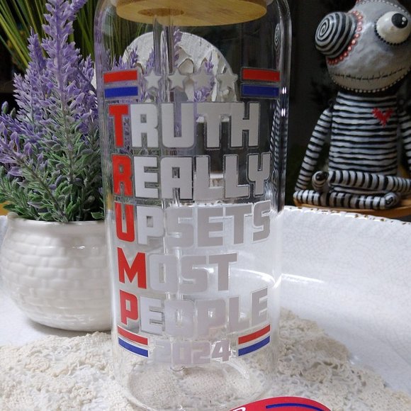 trump 2024 20oz Glass Can - Picture 1 of 2